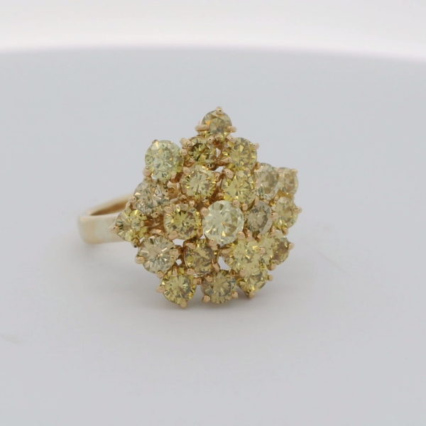 18k gouden ring met fancy geel gekleurd natuur diamanten