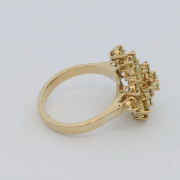 18k gouden ring met fancy geel gekleurd natuur diamanten - Afbeelding 3