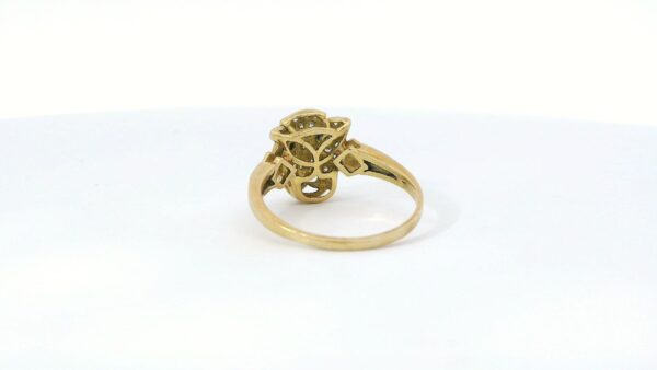 geelgouden panther ring bezet met diamant - Afbeelding 4