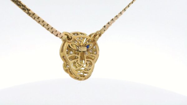 geelgouden panther ketting bezet met diamant - Afbeelding 4