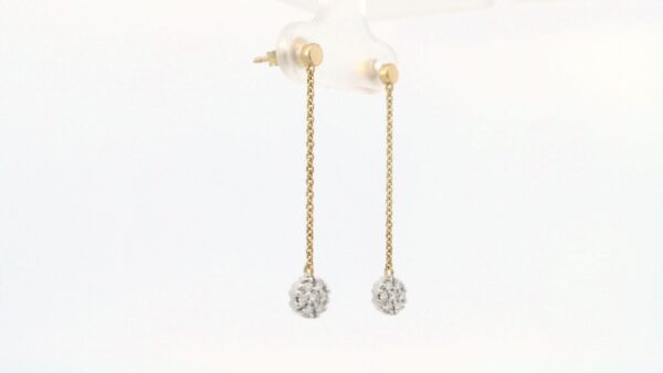 14k Elegante gouden oorbellen met diamantdetail - Afbeelding 7