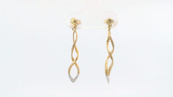 18k Bicolor gouden oorhangers bezet met diamant