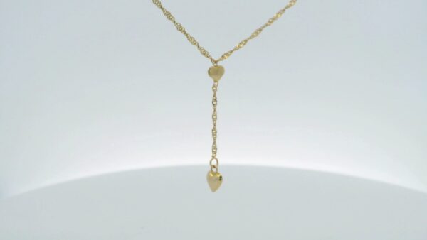 14 Karaat Geelgouden Ketting met Minimalistische Hartjes - Afbeelding 5