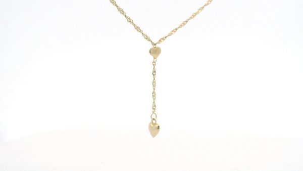 14 Karaat Geelgouden Ketting met Minimalistische Hartjes - Afbeelding 3