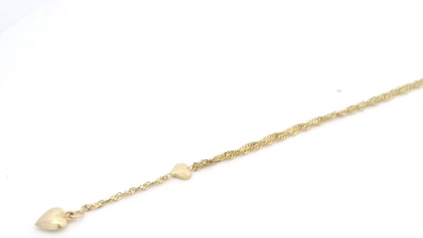 14 Karaat Geelgouden Ketting met Minimalistische Hartjes - Afbeelding 2